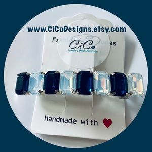 Blue and White Crystal Barrette ONLY ONE AVAILABLE